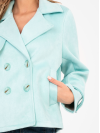 Krátky elegantný kabátik s dvojradovým zapínaním – mätový