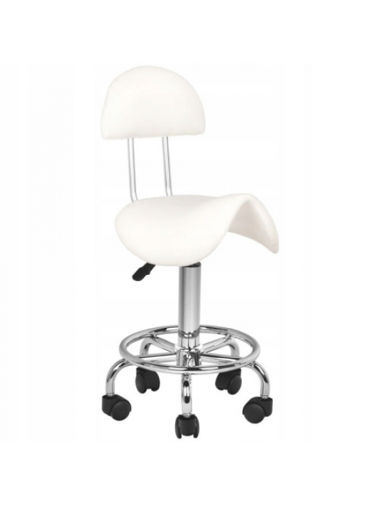 Activ 6001 White - pohodlná stolička na úpravu s profilovaným sedákom a operadlom, biela