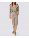 Dizajnový vlnený kabát s kapucňou Ashley Brooke, sezamovo-ecru