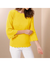 Création L Premium pulóver z hodvábu a bavlny, žltý