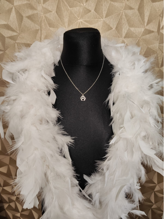 Dámsky elegantný náhrdelník s príveskom - packa, strieborný - video vo fotkách