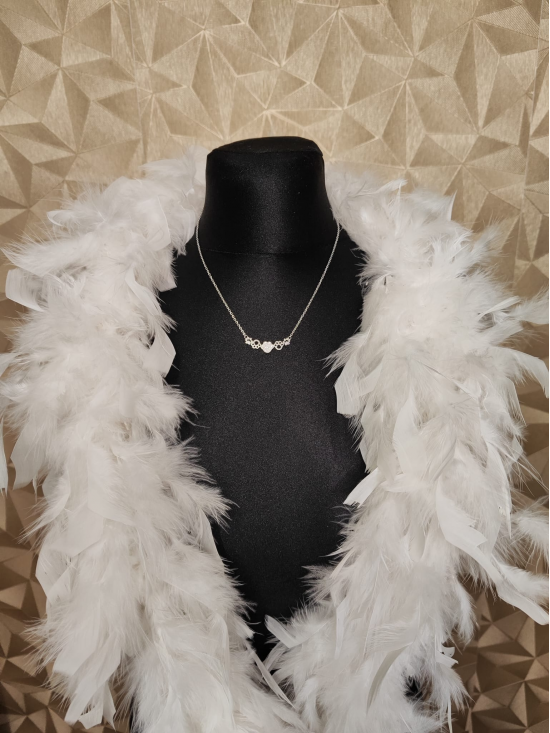 Náhrdelník srieborný dámsky s packami so zirkónmi - video vo fotkách