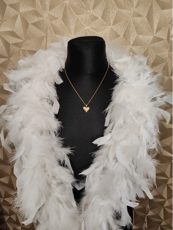 Náhrdelník zlatý dámsky s príveskom - srdiečko so zirkónmi - video vo fotkách