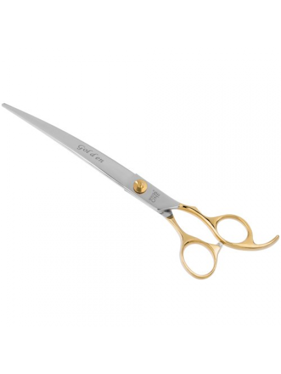 Special One Golden Elitte Curved Scissors 8,5" - pevné ohnuté nožnice na úpravu s dlhými čepeľami a pozlátenou rukoväťou