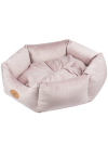 Blovi Bed Velur Love Pink - elegantný velúrový pelech pre psov a mačky, ružový šesťuholník