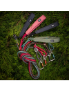 Hurtta Adjustable Rope Leash Eco Licorice - nastaviteľné lanové vodítko s mäkkým úchopom pre psa, čierne s neónovými vložkami
