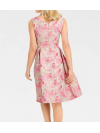 Dizajnové žakárové šaty Ashley Brooke, krémovo-ružové