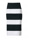 PATRIZIA DINI dizajnová sukňa s pásmi, čierno-biela