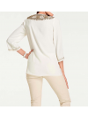 Dizajnová žoržetová tunika Ashley Brooke, krémovo-biela
