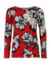Jemný pletený sveter s kvetinovou potlačou Heine, červeno-biely