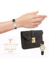 Dámske hodinky + kabelka Temptation, čierno-zlatá