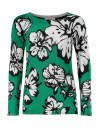 Jemný pletený sveter s kvetinovou potlačou Heine, zeleno-biely