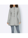 Dizajnový prechodný kabát Linea Tesini, svetlosivý
