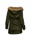 Dámska parka s umelou kožušinou KangaROOS, khaki