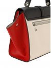 HEINE kabelka, lichobežníkového tvaru, čierno-červeno-krémová