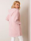 Dámsky teddy coat / kabátik s kapucňou, svetlo ružový