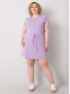 Dámske pohodlné šaty s elastickým opaskom, svetlo fialové