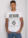 Pánske tričko s nápisom DENIM, biele