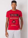Pánske tričko s nápisom DENIM, tmavo červené