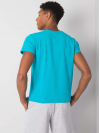 Pánske tričko s nápisom DENIM, bledo modré