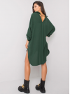 Dámske košeľové Oversize šaty s vreckom, tmavo zelené