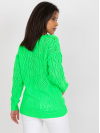 Dámsky sveter so zapínaním na gombíky, neónovo zelený
