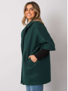 Dámsky Oversize štýlový kabát s 3/4 rukávmi, tmavo zelený