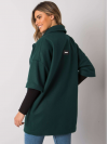 Dámsky Oversize štýlový kabát s 3/4 rukávmi, tmavo zelený