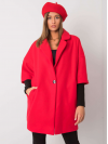 Dámsky Oversize štýlový kabát s 3/4 rukávmi, červený