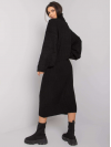 Dámsky pletený komplet - šaty a pulóver, čierny