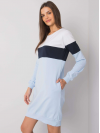 Pohodlné dámske šaty s vreckami, bledo modré