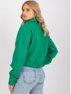 Dámska krátka bunda s opaskom, zelená
