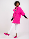 Dámsky Oversize štýlový kabát s 3/4 rukávmi, neónovo ružový