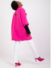 Dámsky Oversize štýlový kabát s 3/4 rukávmi, neónovo ružový