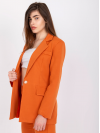 Elegantné dámske sako so zapínaním na gombík, tmavo oranžové