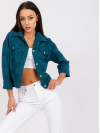 Dámska štýlová denim bunda, námornícka modrá