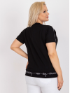 Dámska Oversize blúzka/tričko s nápismi na rukávoch, čierna
