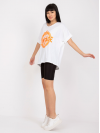 Dámske Oversize tričko s nápisom VINTAGE, biele+oranžové