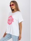 Dámske Oversize tričko s nápisom VINTAGE, biele+ružové