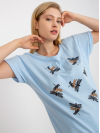 Dámske Oversize tričko s vážkami, nebeská modrá
