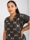 Dámska Oversize blúzka/tričko s výstrihom v tvare V, kaki