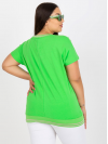 Dámska Oversize blúzka/tričko s výstrihom v tvare V, zelená