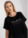 Dámske tričko s nápisom Balance, čierne