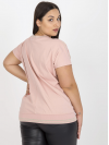 Dámska Oversize blúzka/tričko s výstrihom v tvare V, svetlá ružová