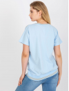 Dámska Oversize blúzka/tričko s výstrihom v tvare V, bledo modrá