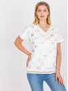 Dámska Oversize blúzka/tričko s výstrihom v tvare V, biela