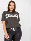 Dámske Oversize tričko s nápisom QUEEN, khaki