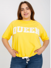 Dámske Oversize tričko s nápisom QUEEN, žlté