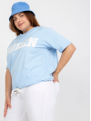 Dámske Oversize tričko s nápisom QUEEN, svetlo modré