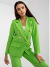 Štýlové dámske sako s gombíkmi, svetlé zelené